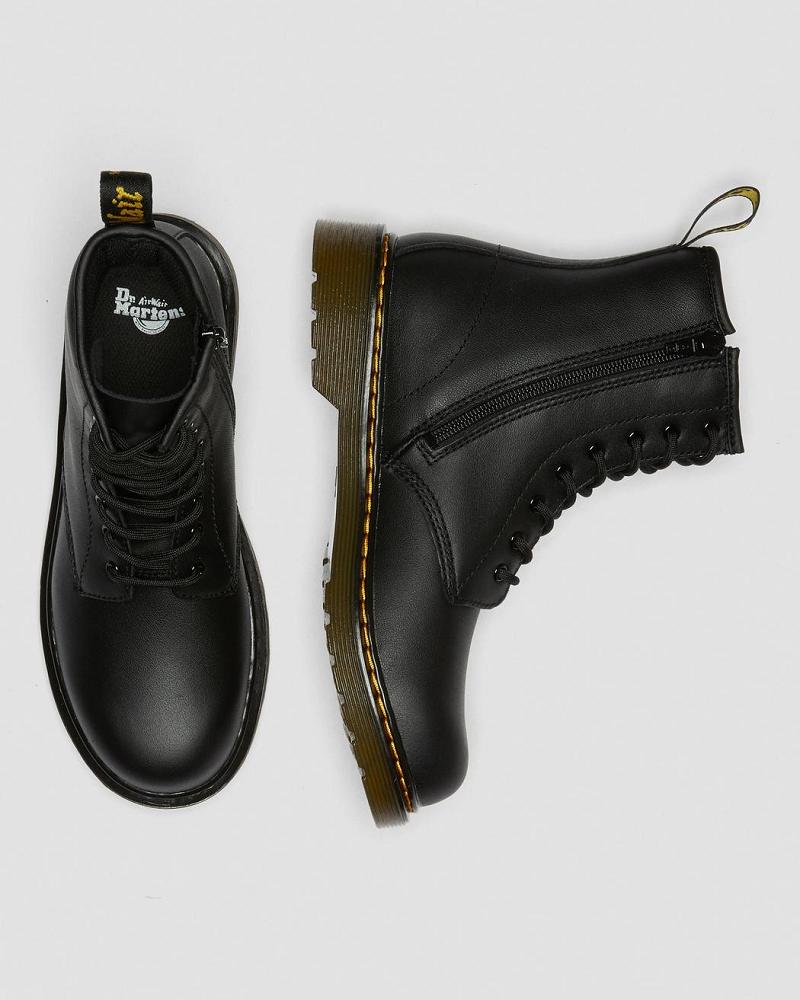 Kids' Dr Martens Youth 1460 Softy T Leather Lace Up Boots Black | AU 715MQZ